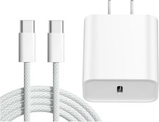 20W USB C Fast Charging Wall Charger for iPhone 17/16 with 6FT Cable