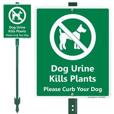 SmartSign 12x10" "Dog Urine Kills Plants" Aluminum Sign w/Stake