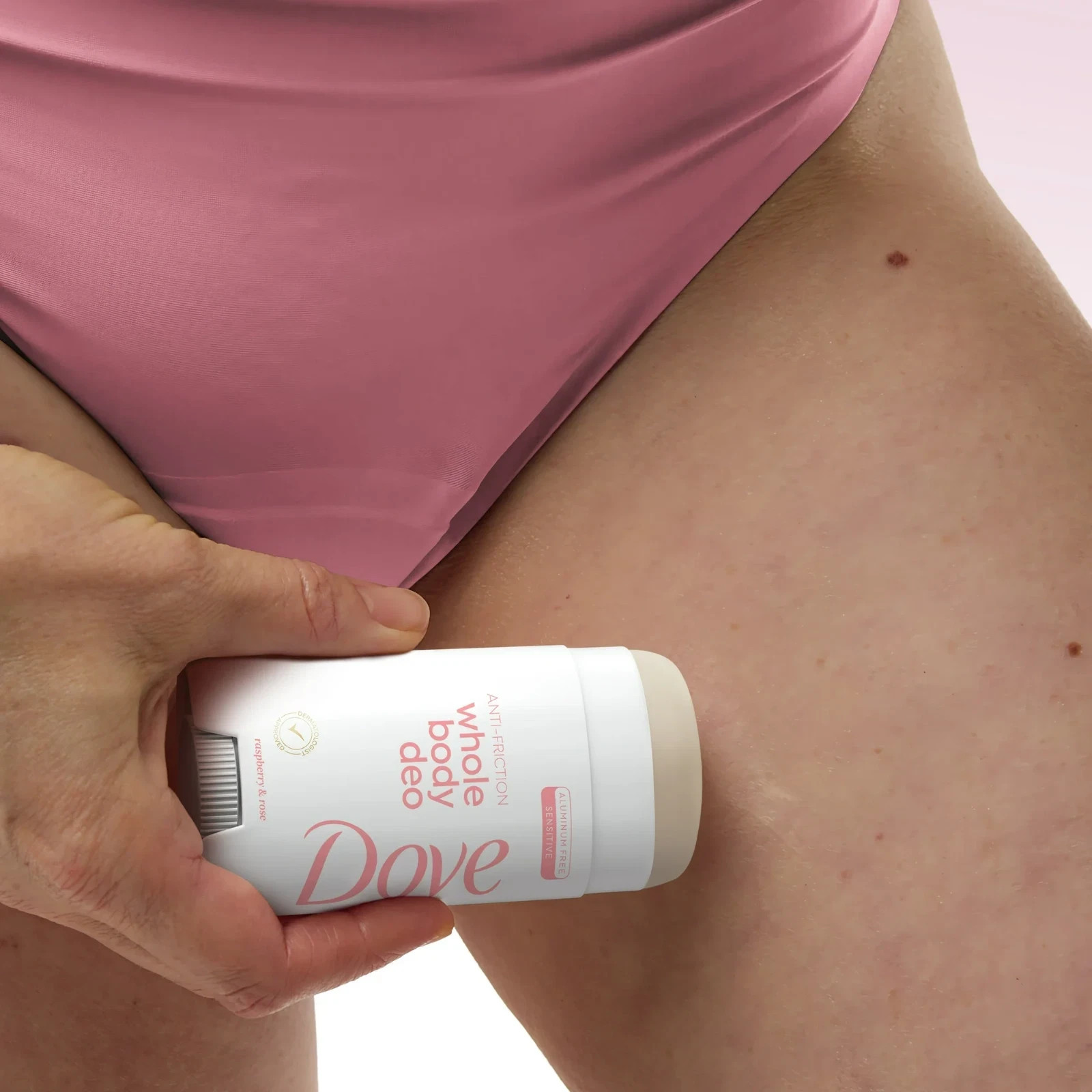 Dove Whole Body Deo Anti-Chafe Deodorant Raspberry & Rose Aluminum Free, 2.6 oz