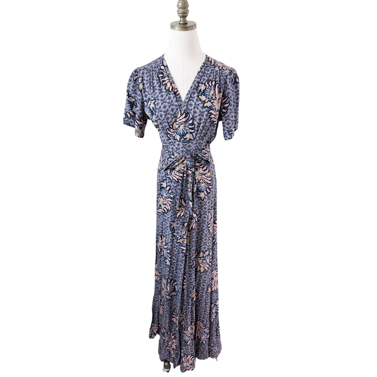 Short Sleeve Long Wrap Dresses for sale | eBay