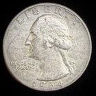90% Silver 1964 Washington Quarter  - F25T