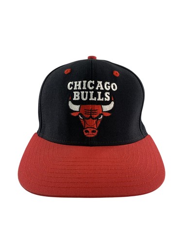 Chicago Bulls Hat Cap Snap Back Mens One Size Black Red NBA Basketball Adidas
