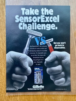 Gillette SensorExcel The Best a Man Can Get 1997 Vintage Ad Werbung Reklame