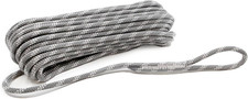 Heavy Duty Polyester Double Braided Rope, 1/4" X 65 Ft , Gray, Arborist