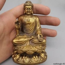 9cm Antique Collectibles Archaizing Brass Figure of The Buddha Small Ornament