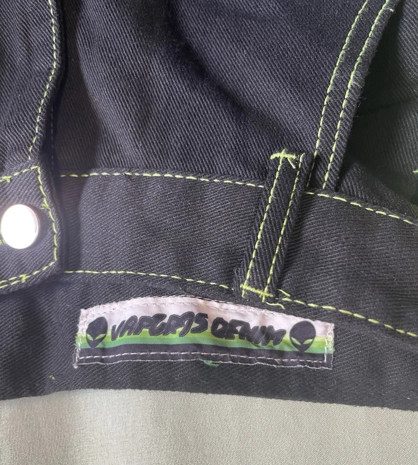 VTG Vapor95 Wide Leg Baggy Denim Jeans Skater Grunge Rave Size 30 90’s Y2K Tripp - Image 3 of 4
