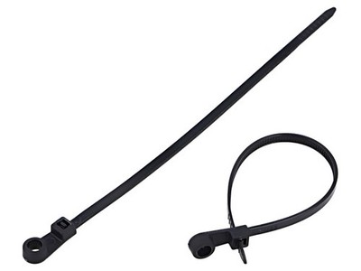 100X TTF4X150/BLACK Kabelbinder mit Halterung L: 150mm W: 3,6mm schwarz Polyamid
