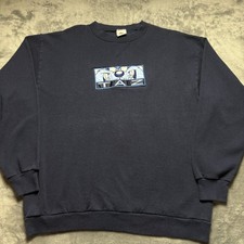 Vintage 1997 Looney Tunes Sweatshirt Mens Large Black Cotton Tasmanian Devil Taz