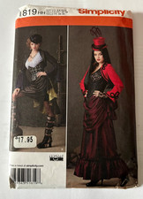 Simplicity 1819 Steampunk Costume Sewing Pattern Sizes 6-12 Jacket Skirt Corset