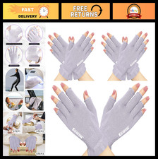 Cotton Fingerless Touchscreen Gloves for Dry Hands - Moisturizing Eczema Care, 3
