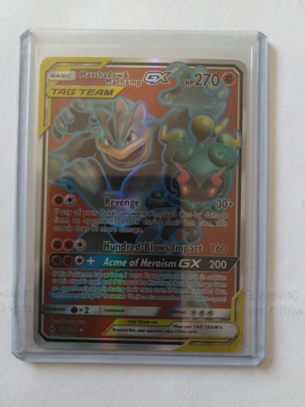 Marshadow & Machamp GX (Full Art) 198/214 Sm-Unbroken Bonds Holo