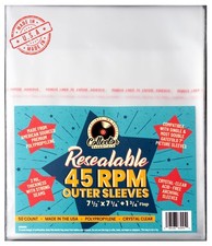 50-Pack 45 RPM 7-inch Vinyl Record Outer Sleeves 2mil Clear Polypropylene