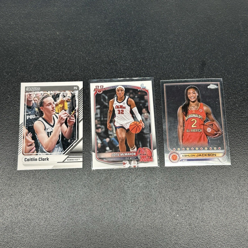 2023-24 Panini Donruss/Bowman Caitlin Clark McMahon Jackson 3-Card Lot