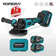 125mm Cordless Angle Grinder Brushless with 2 Battery & Charger & Case Kit - UK