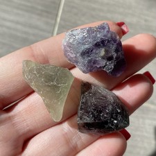 Fluorite - x3 Rough / Raw Bundle (Crystal, Mineral, Gemstone, Healing, Joblot)