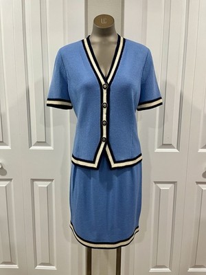 St John Collection Marie Gray 2 Piece Knit Suit