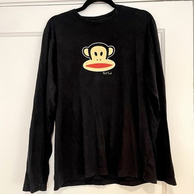 Paul Frank Julius Monkey Long Sleeve T Shirt Black Graphic Logo Men s M