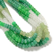 04-Multi-color Dyed Jade Smooth Rondelle Beads Size 5x8mm 15.3'' Strand