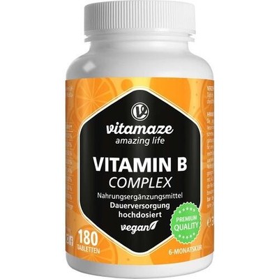 VITAMIN B COMPLEX hochdosiert vegan Tabletten 180 St. PZN 12741428