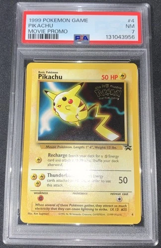 1999 POKEMON GAME MOVIE PROMO #4 PIKACHU PSA 7