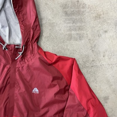 VTG Nike ACG Windbreaker Jacket Mens XL Red Outer Layer 3 FitStorm Ripstop Zip