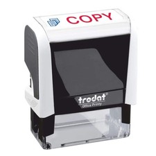 Image of Trodat Stamp 4912 Office Printy with English Text COPY – Self Inking, Red and Bl