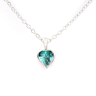 Ceylon Green Saphir Anhänger, 925 Sterling Silber, AAA 6x6 MM Herz