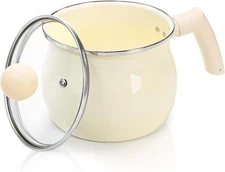 Non-Stick Sauce Pan 2 Quart Milk Pot with Lid Long Handle Multipurpose Cookin