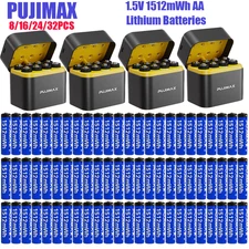 8/16/24/32/40 PCS 1.5V 1512mWh AAA Rechargeable Lithium Battery Fast Charger Box