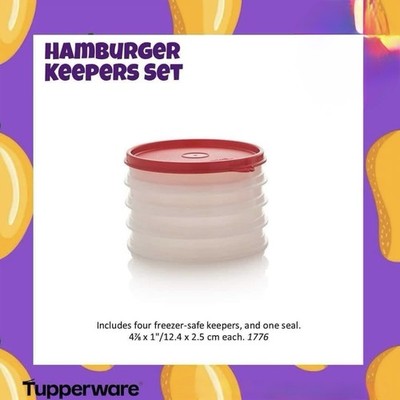 Tupperware Hamburger Keepers Set Of 4 New 