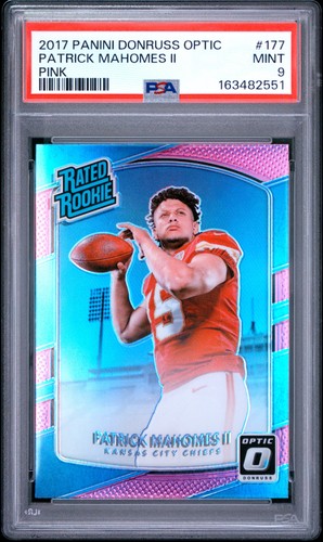2017 PANINI DONRUSS OPTIC PINK #177 PATRICK MAHOMES II ROOKIE RC PSA 9