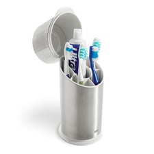 OXO Good Grips Stainless Steel Toothbrush Organizer, Bathroom Organizer and