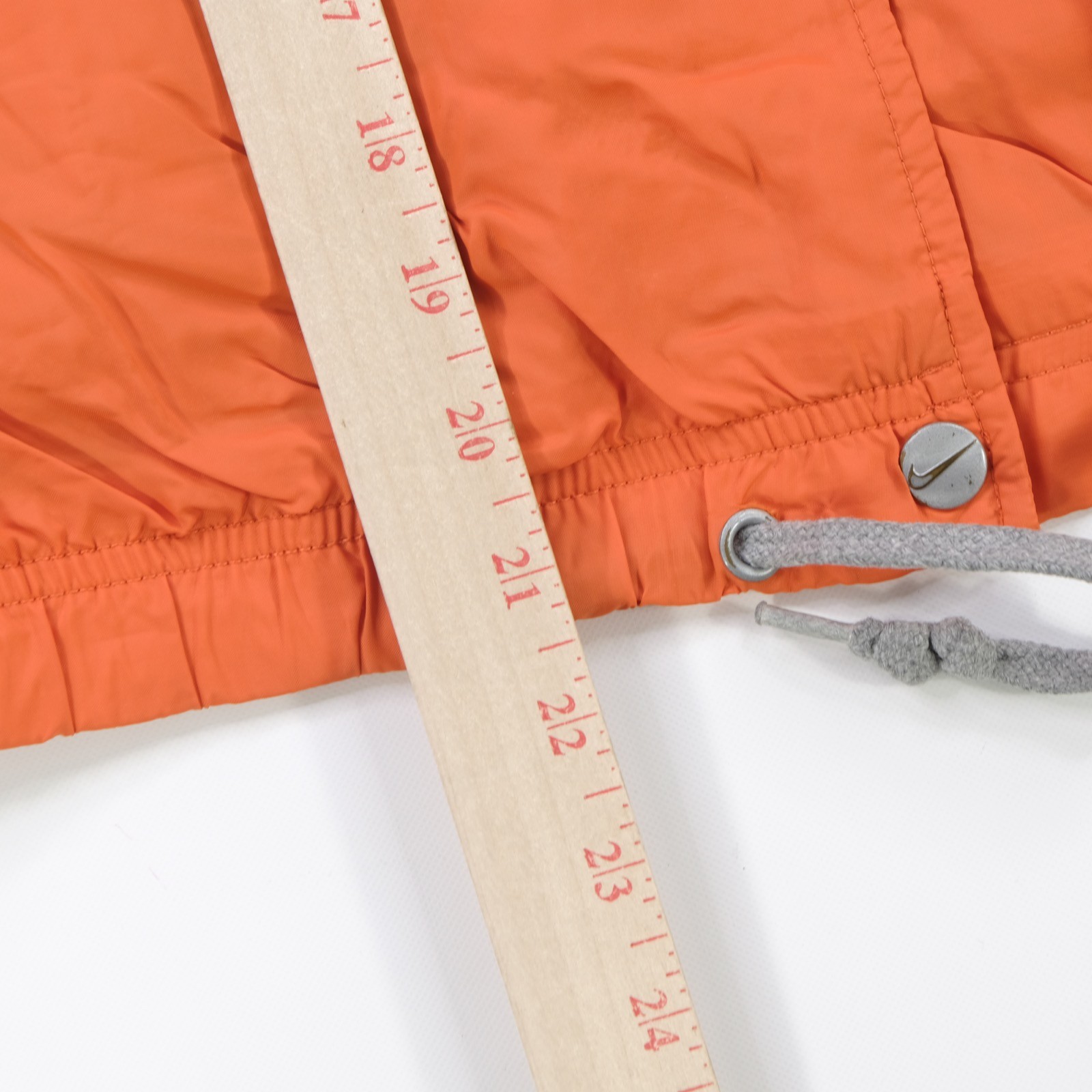 Rare Vintage NIKE Spell Out Swoosh Button Front Coach Jacket 90s Orange Youth M image 10