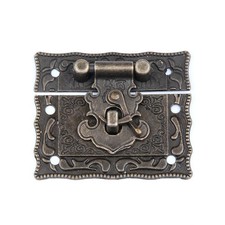Caja de Madera Decorativa Hebilla Cerradura Antigua Aleación de Zinc Maleta Gabinete Bisagra