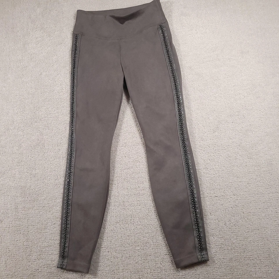 Legging Casa Blanca Mercado Negro Mujer 8 Imitación Gamuza Cadena Ribete Pantalones Pasarela Foto 2 de 4