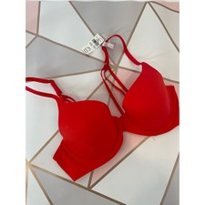 NWT Aerie Bra Red Real Sunnie Full Coverage Lightly Lined Strappy Bra Size 34C