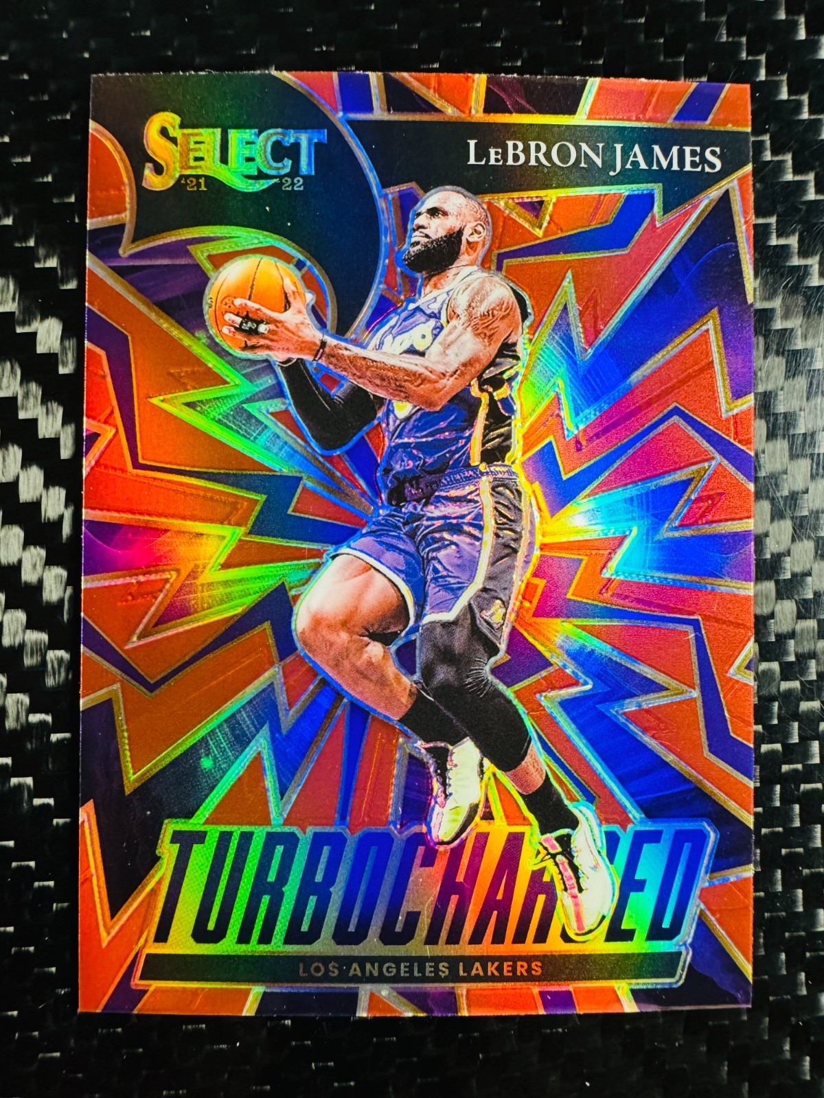 LeBron James 2021-22 Panini Select Turbo Charged Red #5 Lakers