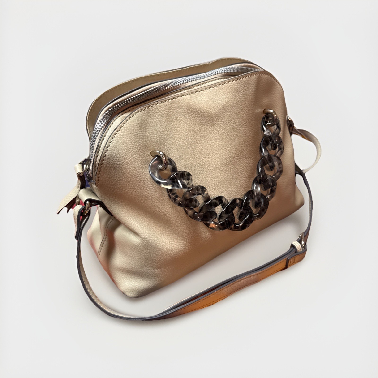 Bold Elements Multipockets Crossbody Bag Gray Fau… - image 7