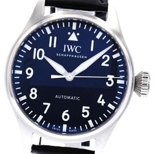 IWC BIG PILOT WATCH IW329303 43mm SS Leather Navy Automatic Date #C098 5