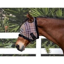 KENSINGTON Deluxe Black UV M-Small Horse Fly Mask with Fleece Trim (KFM200M121)