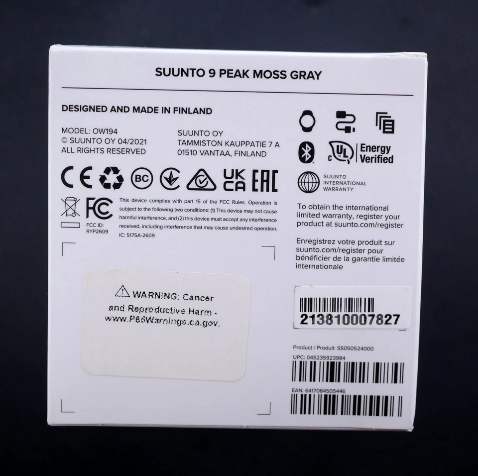 Reloj GPS Suunto 9 Peak Moss Gris y 2 Bandas Extra Poco Uso Foto 2 de 4