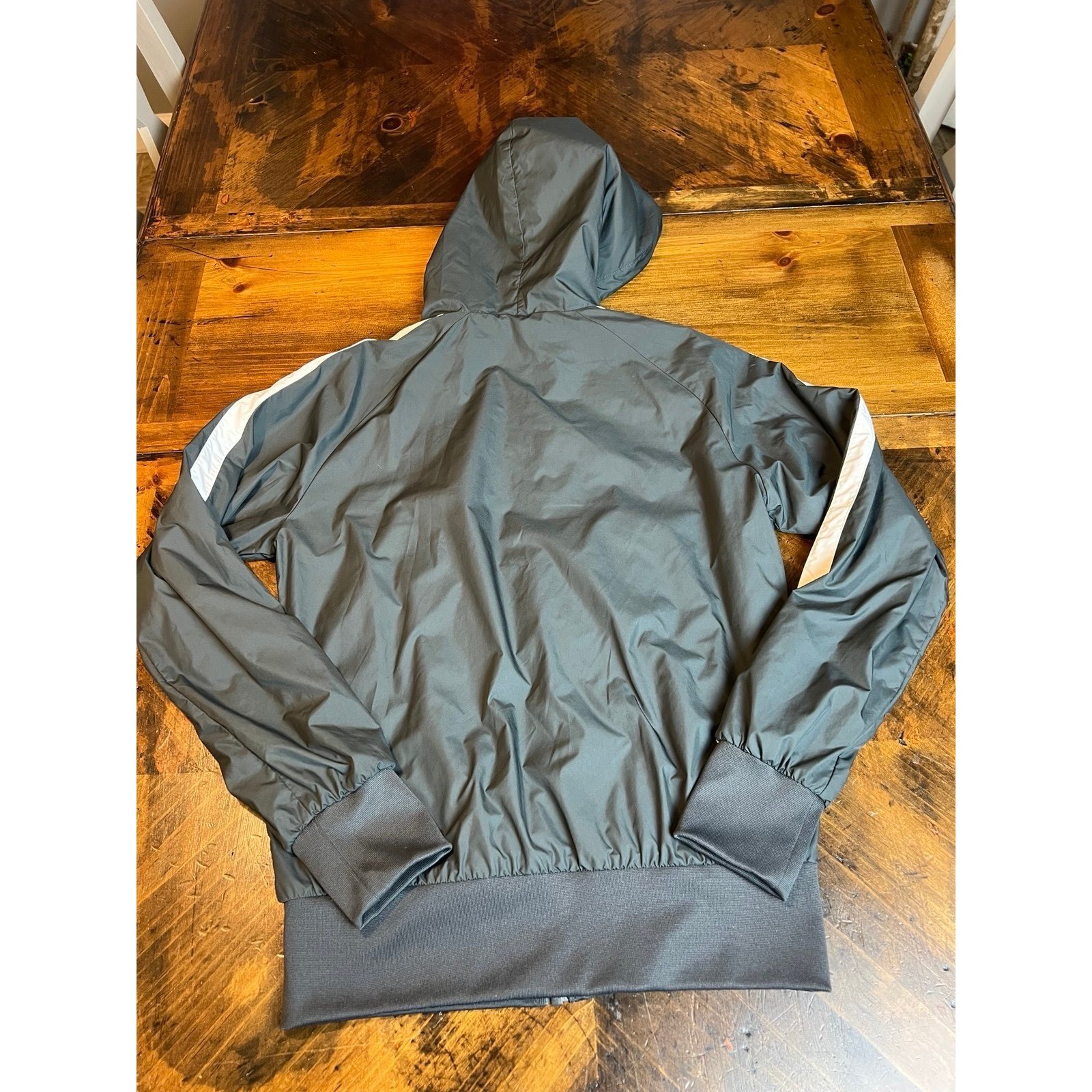 Nike Jacket Women's Medium Black/White Windbreaker Full Zip Hooded Pockets thumbnail 5