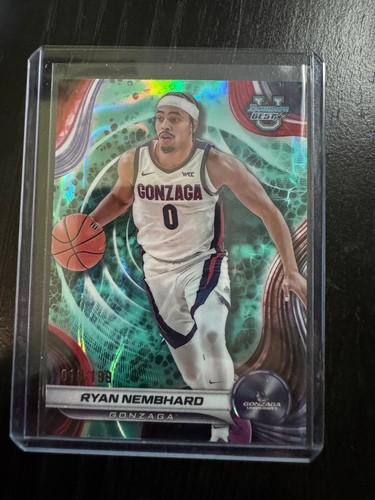 Ryan Nembhard 2024/25 Bowman Best U Aqua Refractor Rookie #16/199 Gonzaga