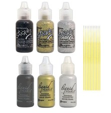 Ranger Stickles Liquid Pearls Bundle - Stickles Glitter Glue Black Diamond,...