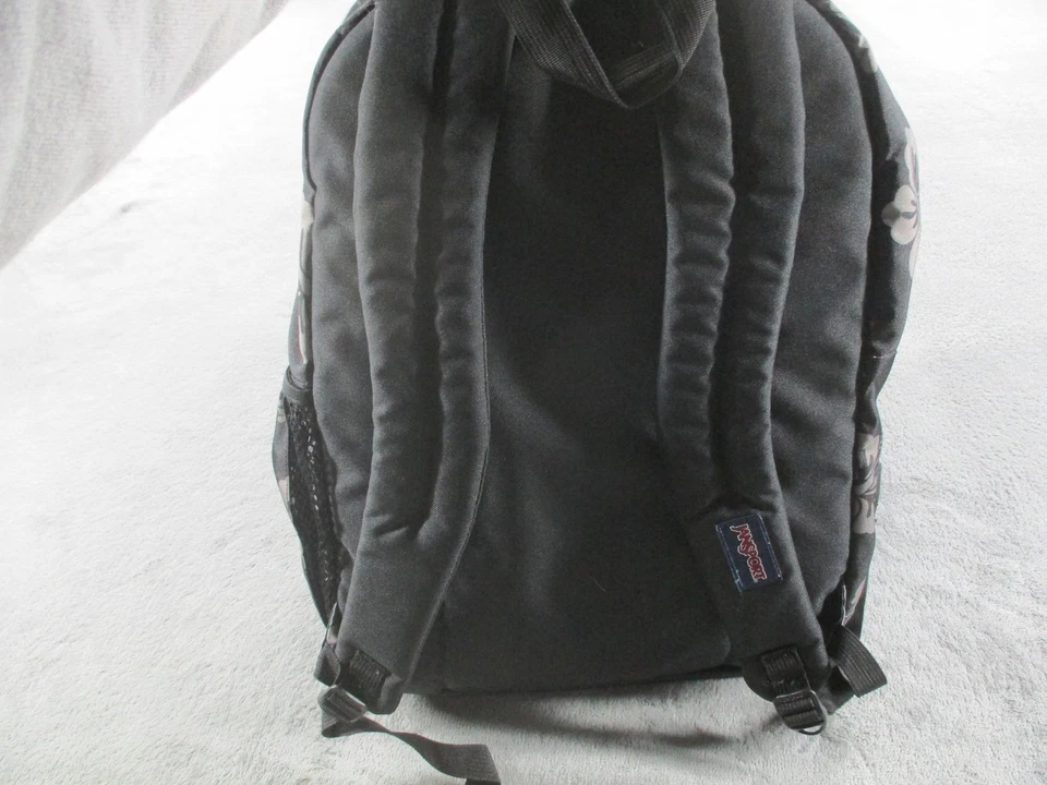 JanSport Cool Mochila Estudiantil Negra Gris Floral JS0A2SDD Bolso Escolar Mochila de Día Foto 3 de 4