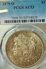 1879-O AU53 Golden Rim toning PCGS New Orleans Mint Morgan Silver Dollar