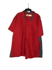 Red Kap Red Gray Snap Up Work Shirt 4xl Men New Short Sleeve