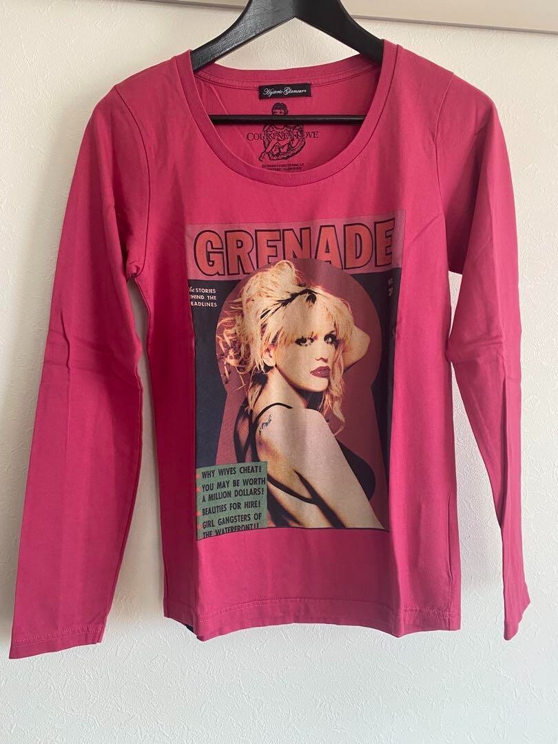 トップス HYSTERIC GLAMOUR Courtney Love long t Hysteric Glamour x Coutney Love Pink T-shirt Long Sleeve