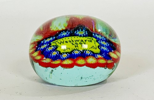 Antique Westward Ho Millefiori paperweight commemorating Alaska land purchase - Picture 2 of 4