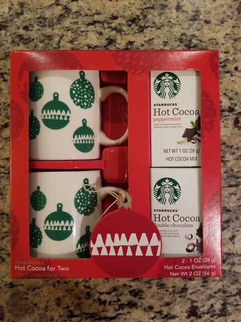 starbucks holiday mug with cocoa set